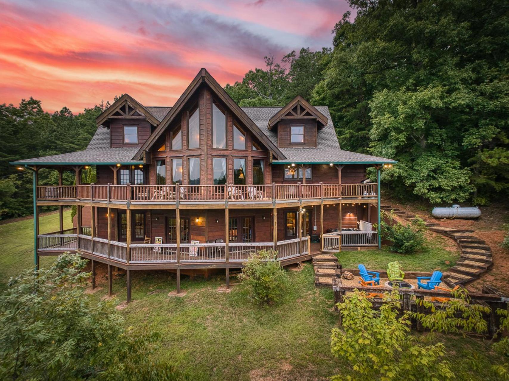Sky High Lodge By Bk Stays. Large Cabin. Amazing Views. Game Room. Jacuzzi. Six Bedrooms. Sleeps 12 Blue Ridge Buitenkant foto